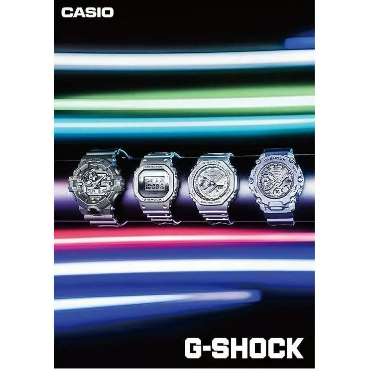 CASIO G-SHOCK FORGOTTEN FUTURE SERIES ANALOG DIGITAL SILVER MEN WATCH GA-2100FF-8AJF