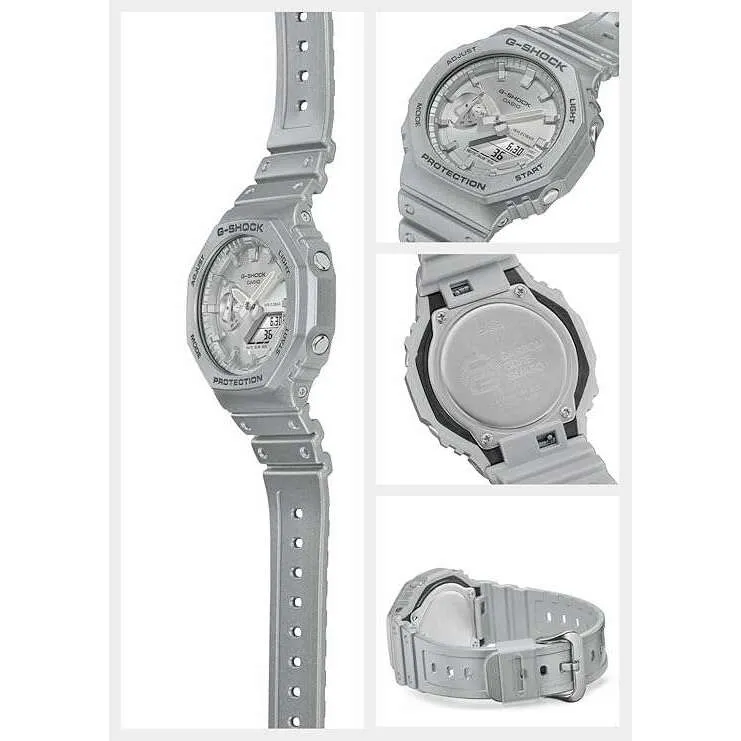 CASIO G-SHOCK FORGOTTEN FUTURE SERIES ANALOG DIGITAL SILVER MEN WATCH GA-2100FF-8AJF