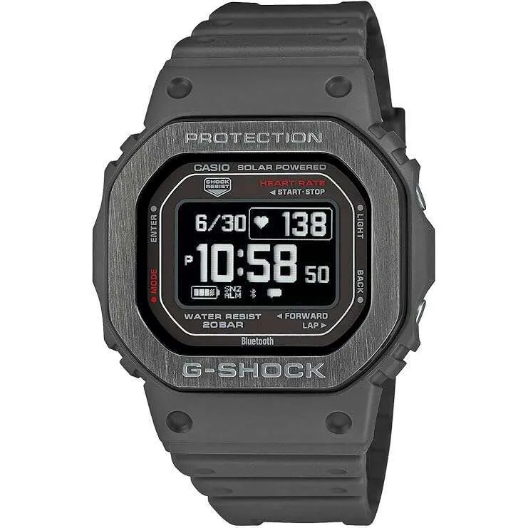 CASIO G-SHOCK G-SQUAD CARDIOMETER BLUETOOTH GREY RESIN STRAP MEN WATCH DW-H5600MB-8JR