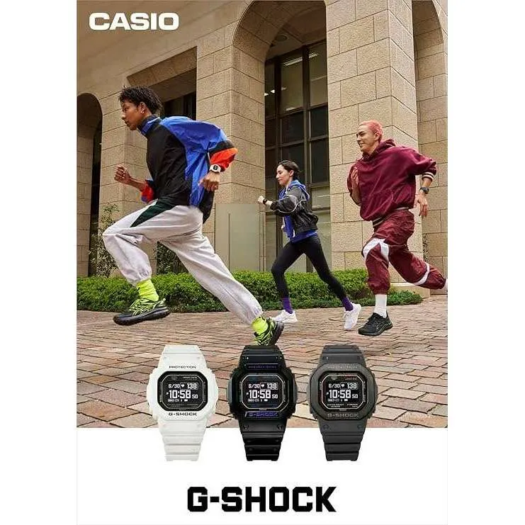 CASIO G-SHOCK G-SQUAD CARDIOMETER BLUETOOTH GREY RESIN STRAP MEN WATCH DW-H5600MB-8JR