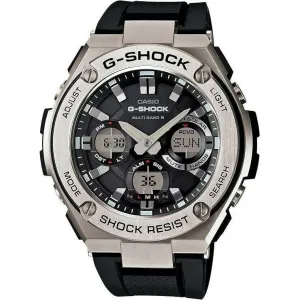 CASIO G-SHOCK G-STEEL SOLAR BLACK & SILVER ANALOG DIGITAL DIAL MEN WATCH GST-W110-1AJF