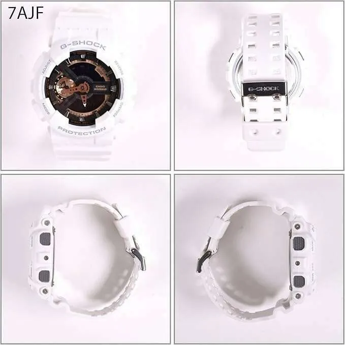 CASIO G-SHOCK ROSE GOLD SERIES DAY-DATE ANALOG DIGITAL WHITE MEN WATCH GA-110RG-7AJF