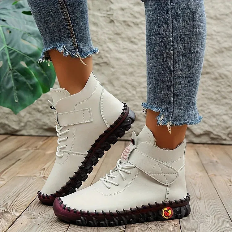 Cathy™ - Comfortable Handcrafted Leather Sneaker Boots