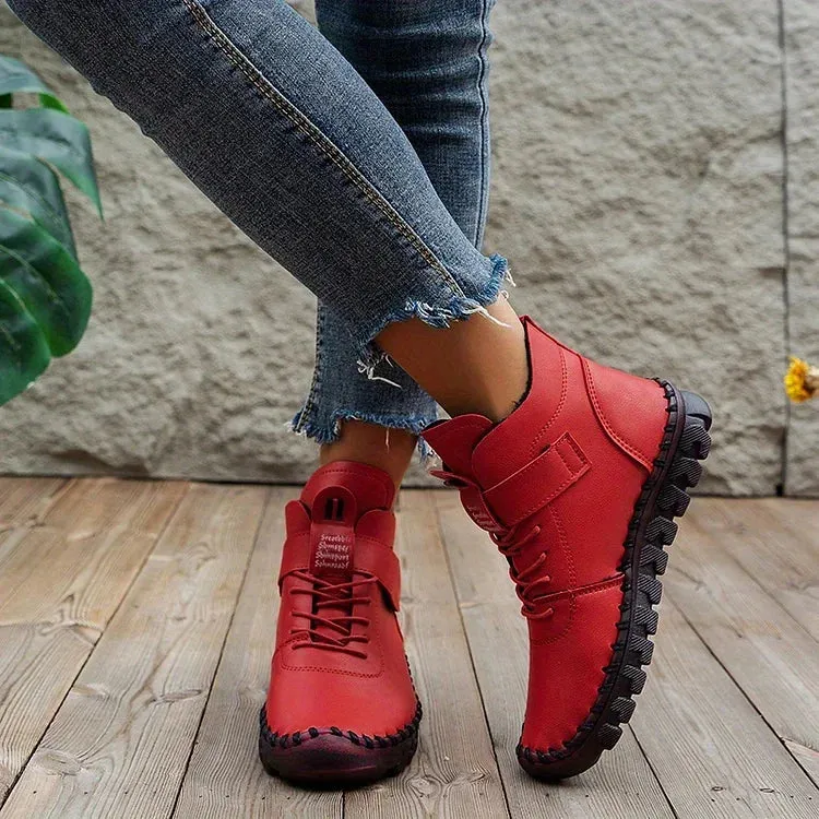Cathy™ - Comfortable Handcrafted Leather Sneaker Boots