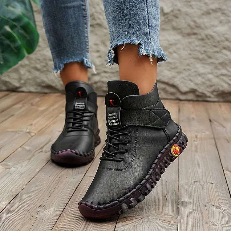 Cathy™ - Comfortable Handcrafted Leather Sneaker Boots