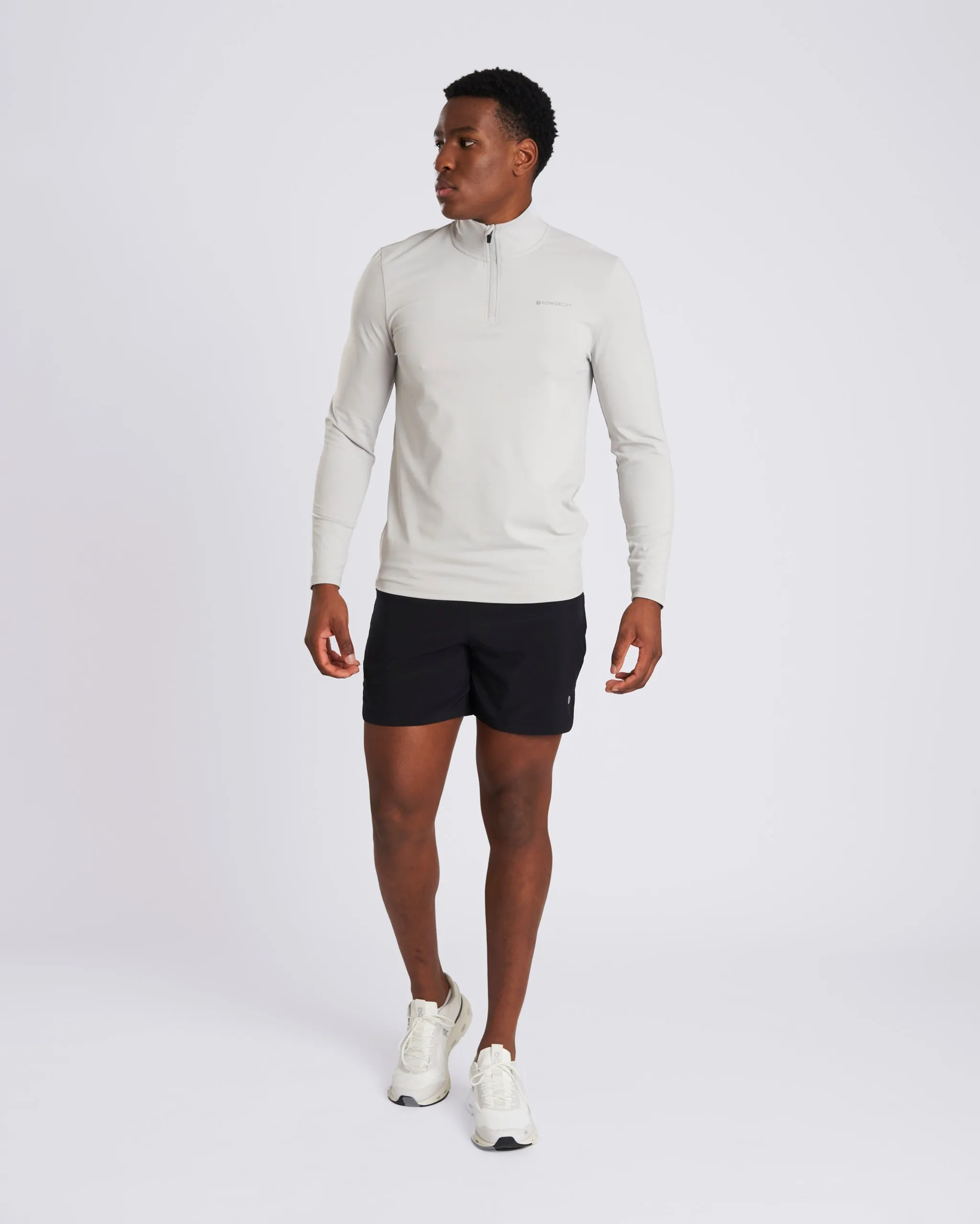 Central 1/4 Zip Top Ice Grey