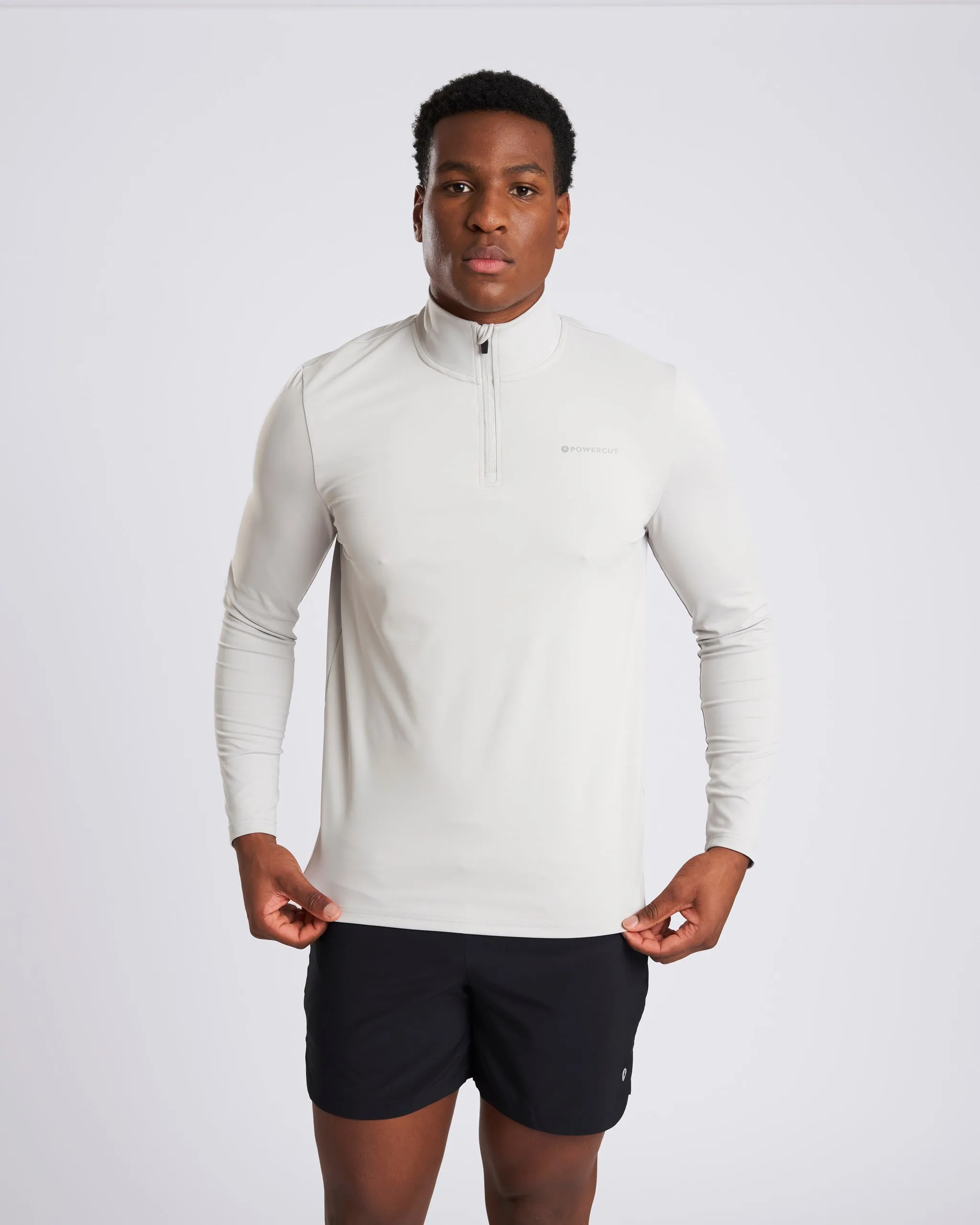 Central 1/4 Zip Top Ice Grey