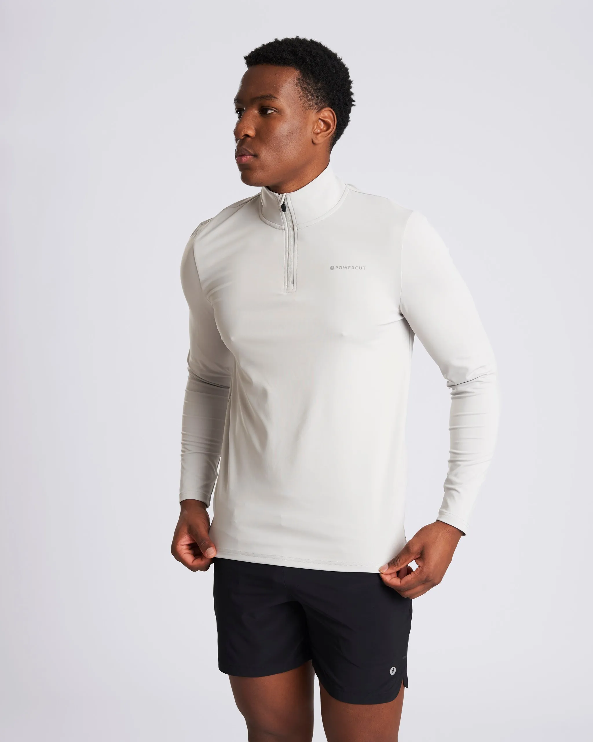 Central 1/4 Zip Top Ice Grey