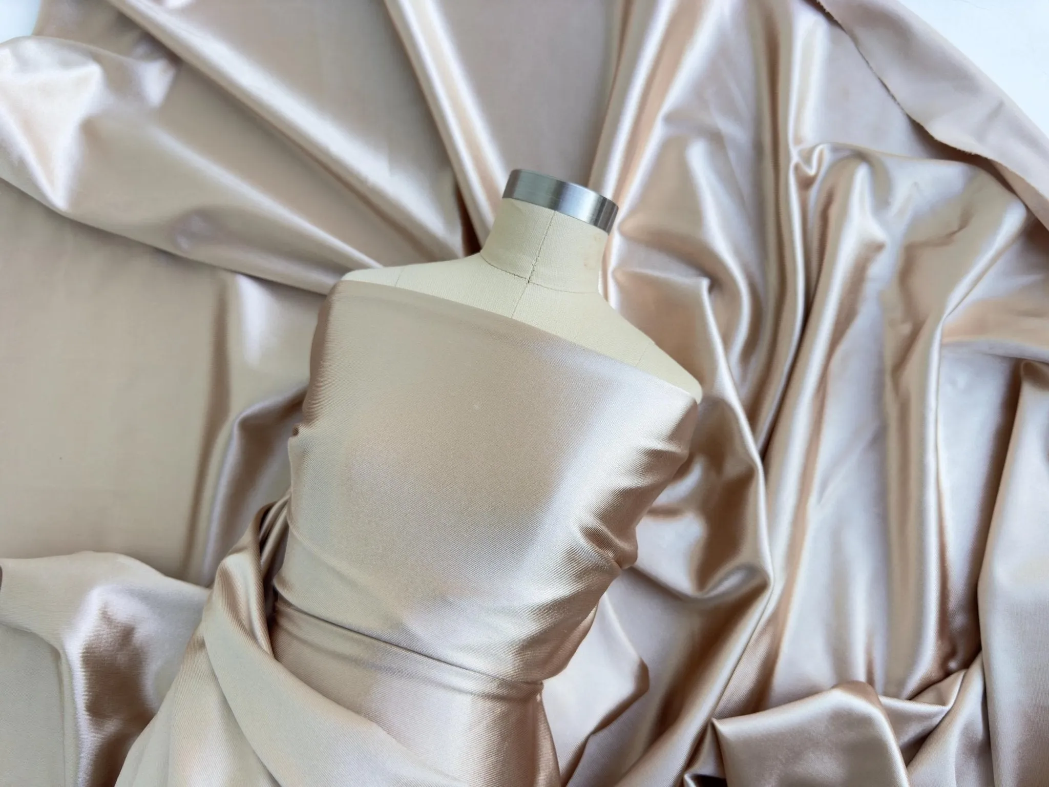 Champagne Satin Stretch Spandex