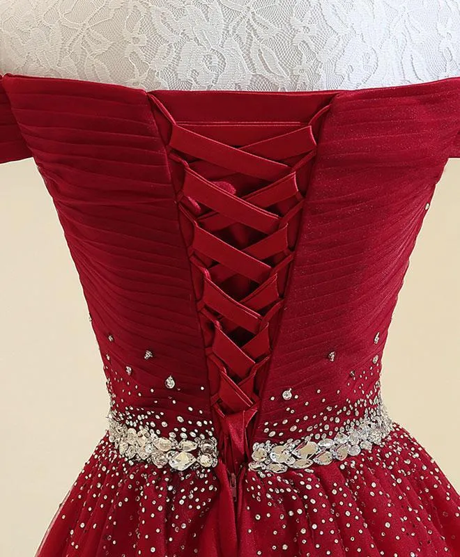 Charming Off Shoulder Beaded Party Dress 2019, A-line Floor Length Party Dress