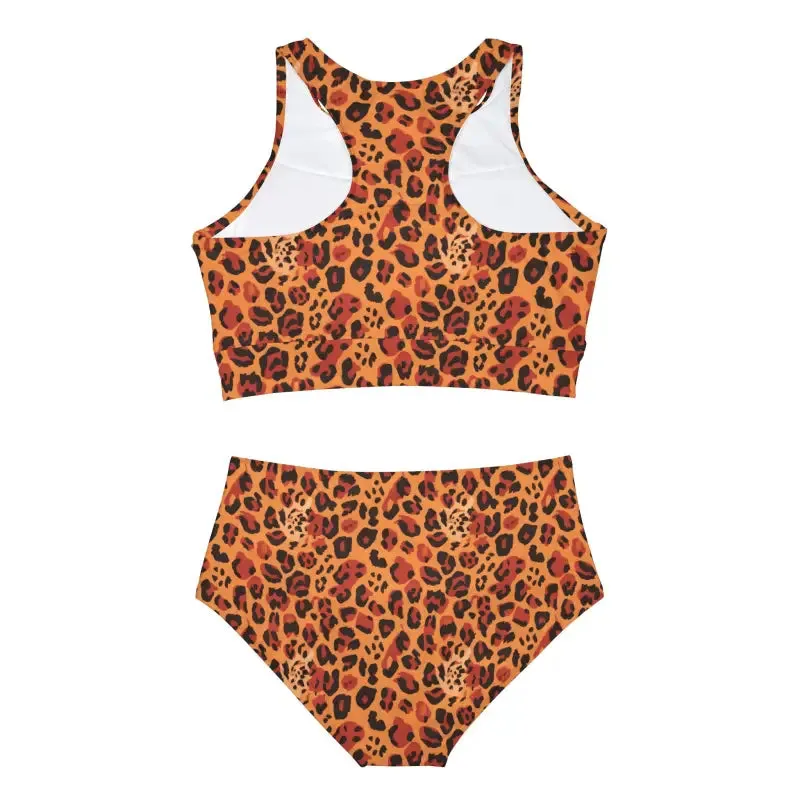 Cheetah Print Bikini Set with 4 Way Stretch Fabric