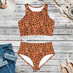 Cheetah Print Bikini Set with 4 Way Stretch Fabric