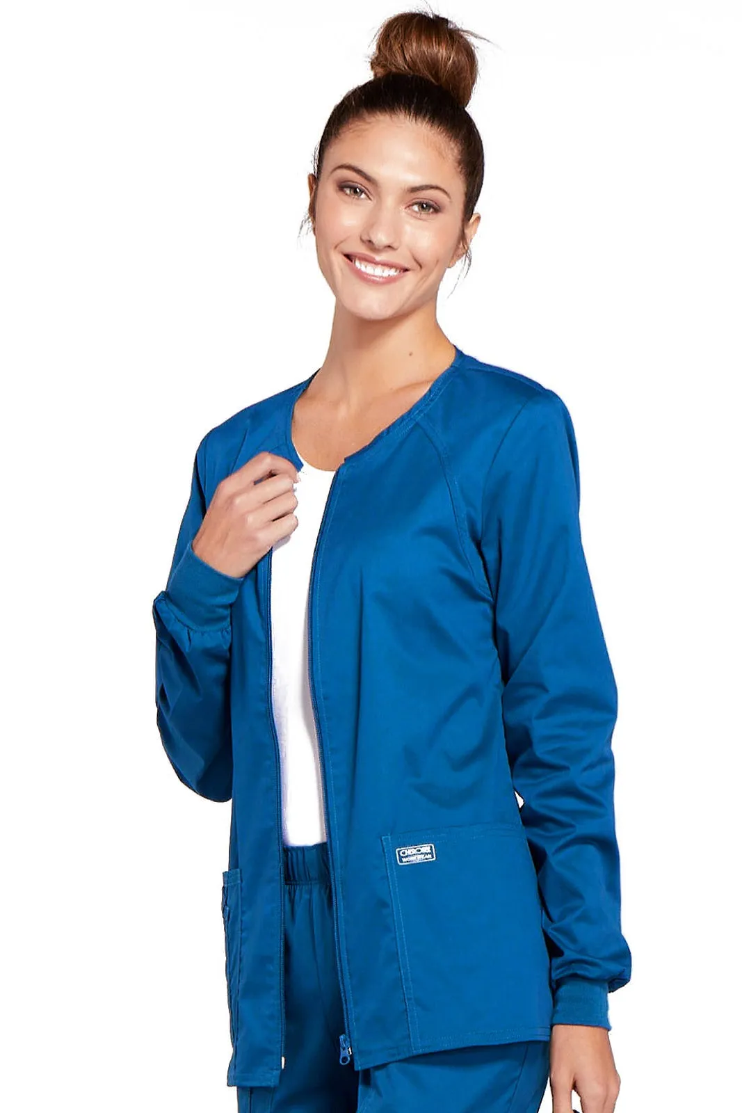 Cherokee Scrub Jacket Core Stretch Zip Front 4315