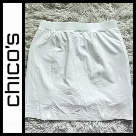 Chico's White Skirt with Zipper Details