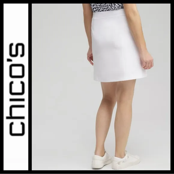 Chico's White Skirt with Zipper Details