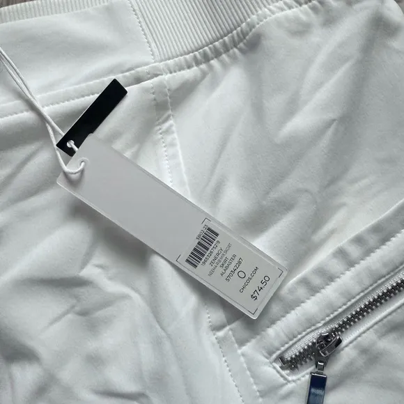 Chico's White Skirt with Zipper Details
