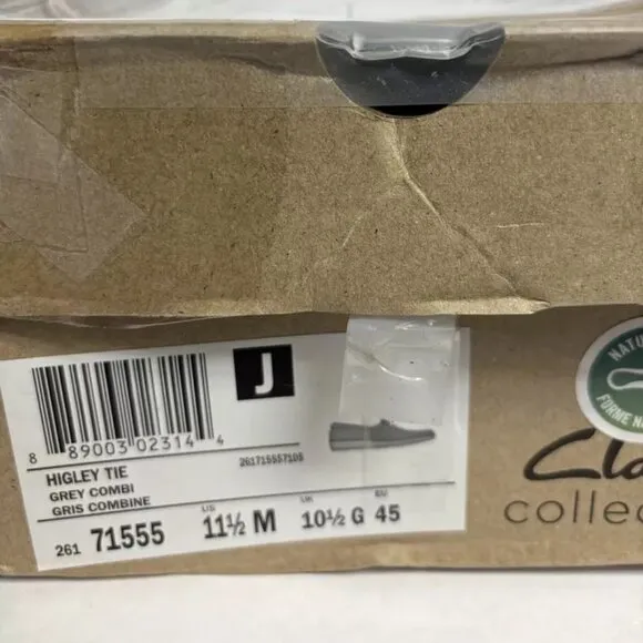 Clarks Men’s Higley Tie Boat Shoes Gray, Size 11.5 M