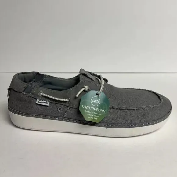 Clarks Men’s Higley Tie Boat Shoes Gray, Size 11.5 M