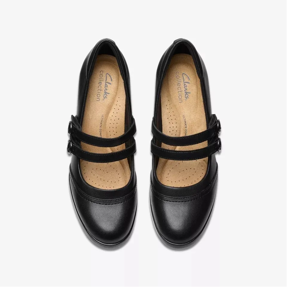 Clarks Women's Emily2 Jane Black Leather 26179603