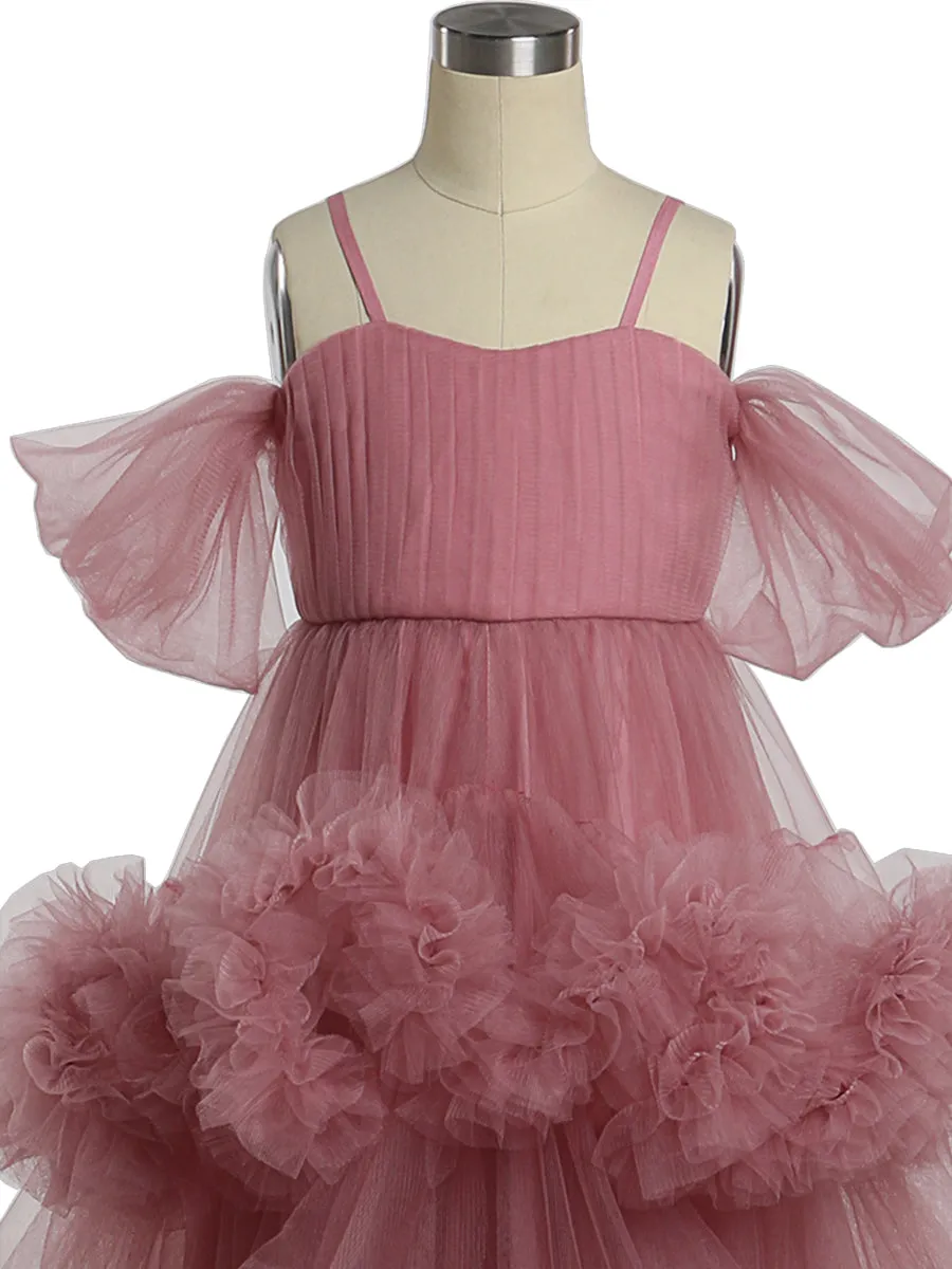 Cloud Ruffles Flower Girls Dresses for Weddings Birthday Party Children Photo Shoot Dress Baby Shower YEWEN YW21016