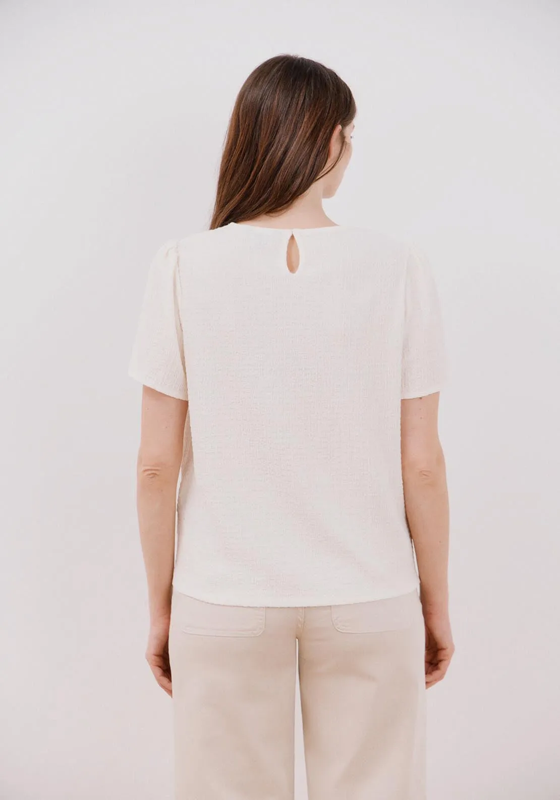 Combined Guipure Top - Ivory