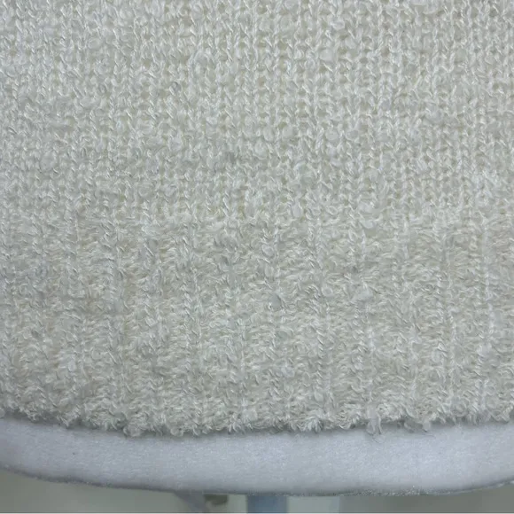 Compatible Sweater Elegant Cream Rabbit Trim Long Sleeve Sweater Top Size Large.