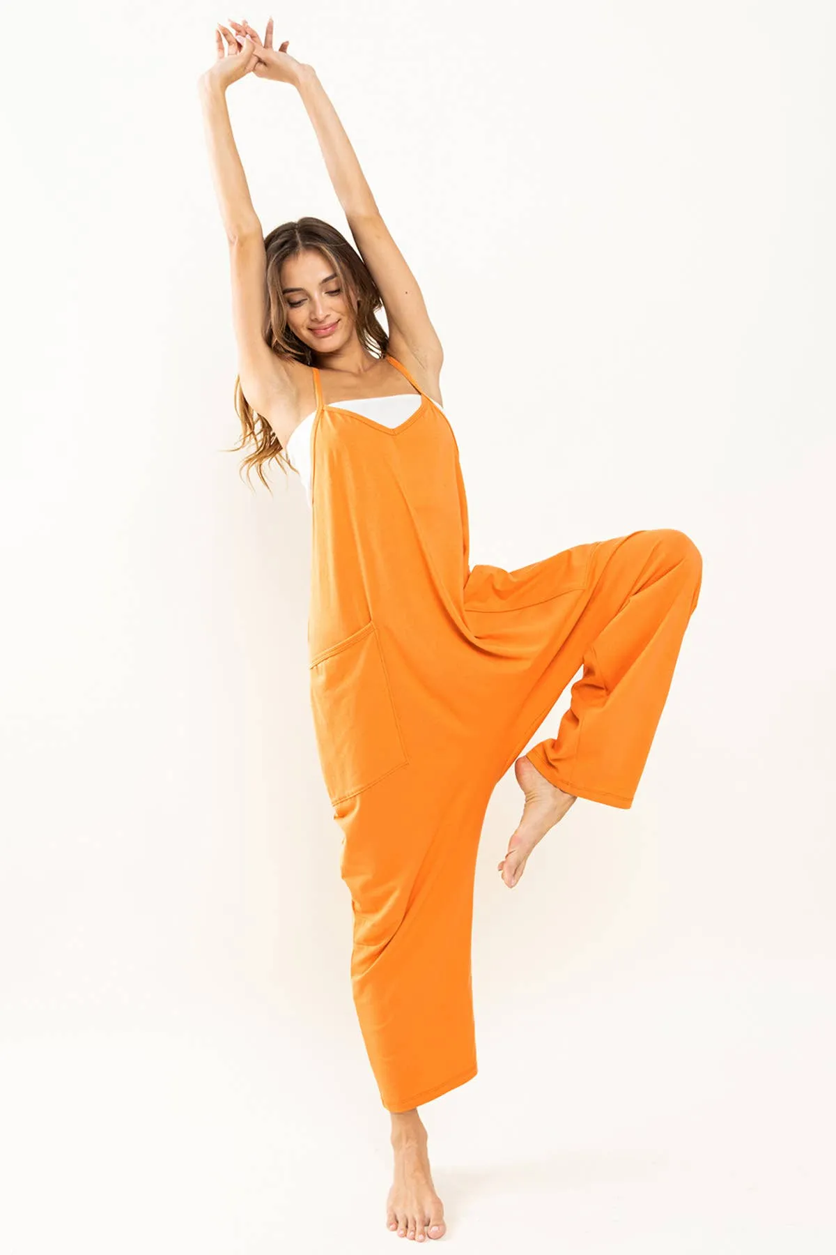 Cotton Harem Jumpsuit with Pockets / BL60000