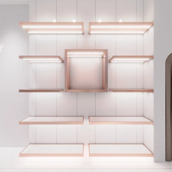 CR009 Garment Sotre Wall Mounted CLothes Shelves Lighted