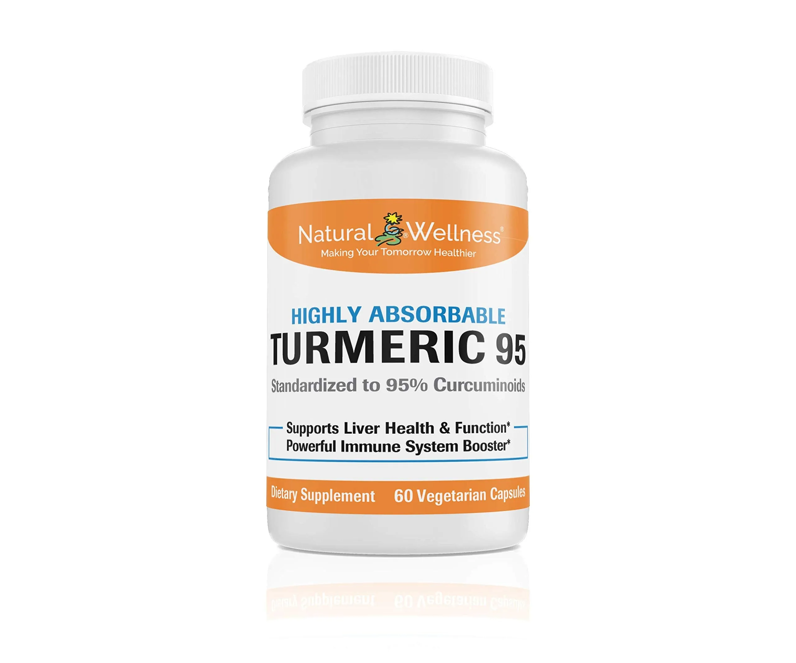 Cúrcuma 95, por bienestar Natural, ofrece una altamente absorbible cúrcuma y Bioperine® Combinación – 60 vcaps