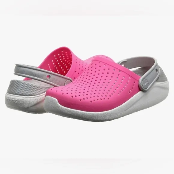 Crocs Unisex-Child Kids' Literide Clog. Electric Pink/White. Size j5. (No box)