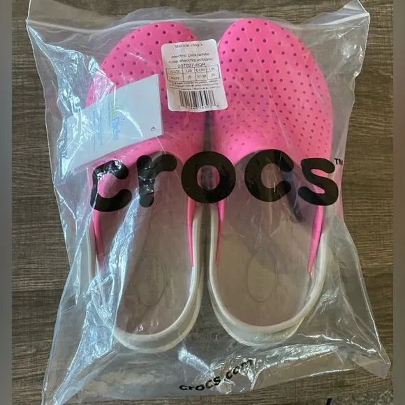 Crocs Unisex-Child Kids' Literide Clog. Electric Pink/White. Size j5. (No box)