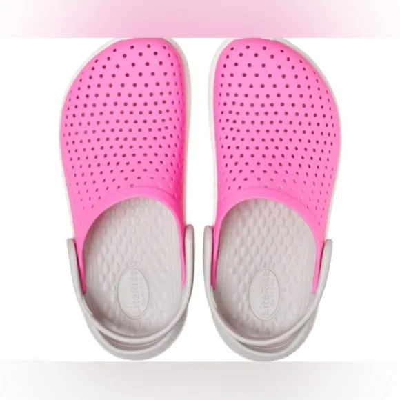 Crocs Unisex-Child Kids' Literide Clog. Electric Pink/White. Size j5. (No box)