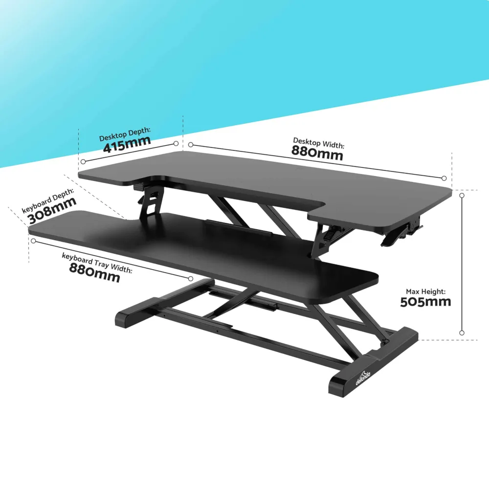 Dellonda Height-Adjustable Standing Desk Riser 89cm - A