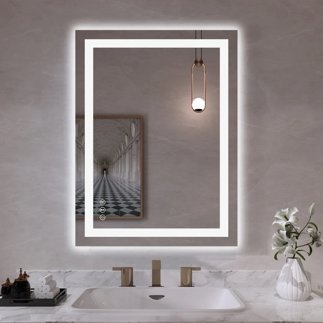 Dokes Frameless LED Vanity Wall Mirror Passed ETL Wrought Studio™ Size: 32" x 24"