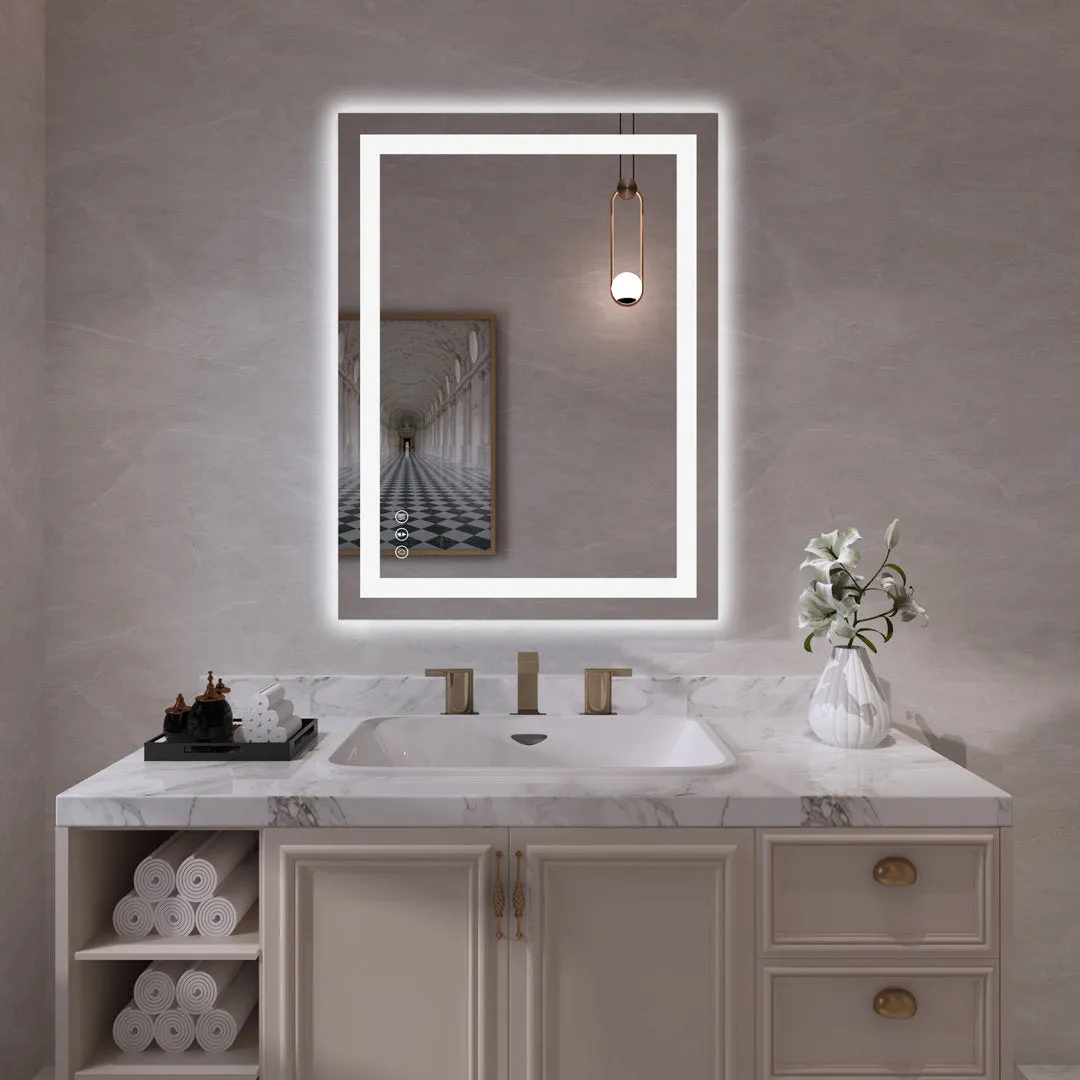 Dokes Frameless LED Vanity Wall Mirror Passed ETL Wrought Studio™ Size: 32" x 24"