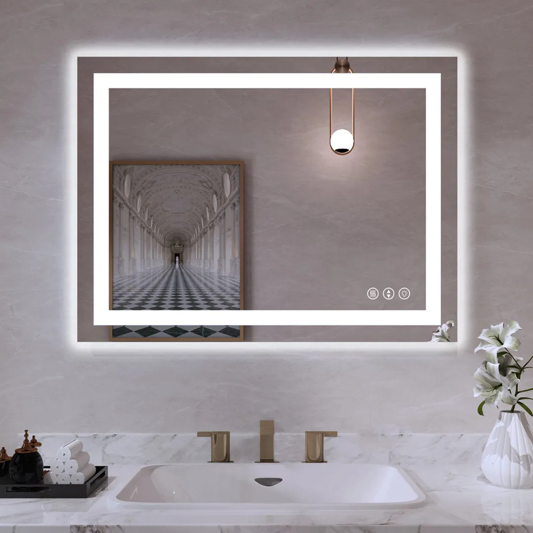 Dokes Frameless LED Vanity Wall Mirror Passed ETL Wrought Studio™ Size: 32" x 24"