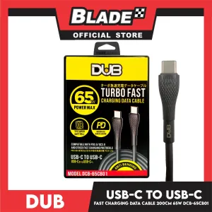 Dub USB-C to USB-C Fast Charging Data Cable 200cm 65W Power Max DCB-65CB01