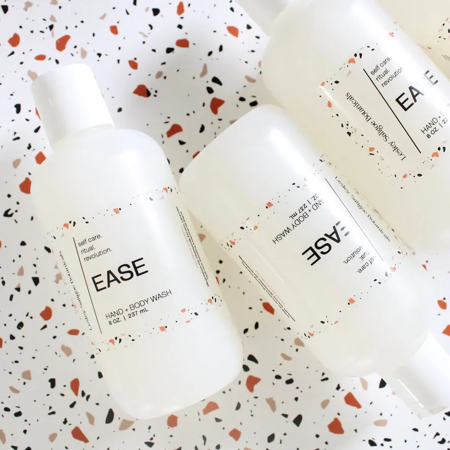 EASE Hand and Body Wash. Palo Santo. Magnesium. Shea Butter. Aloe. Lavender. 8 oz.