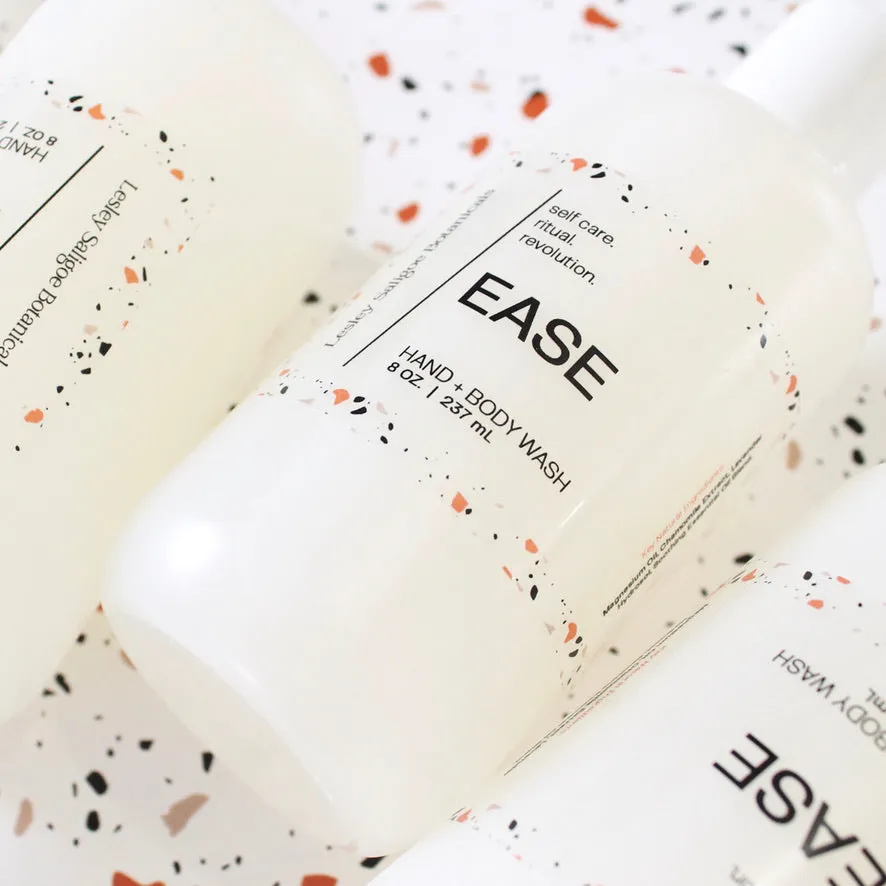 EASE Hand and Body Wash. Palo Santo. Magnesium. Shea Butter. Aloe. Lavender. 8 oz.