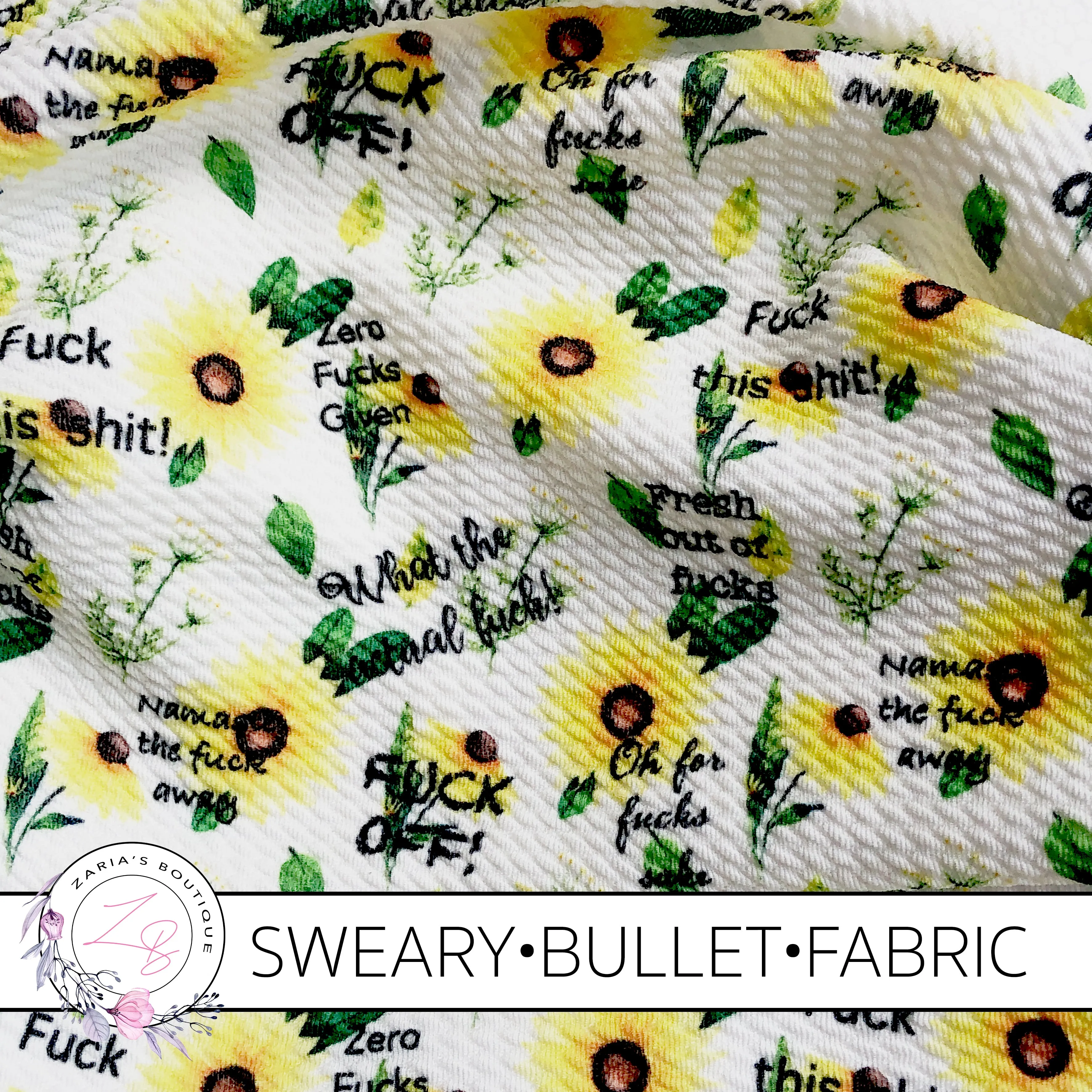 Exclusive Sweary F Bomb Floral Bullet/Liverpool Stretch Fabric