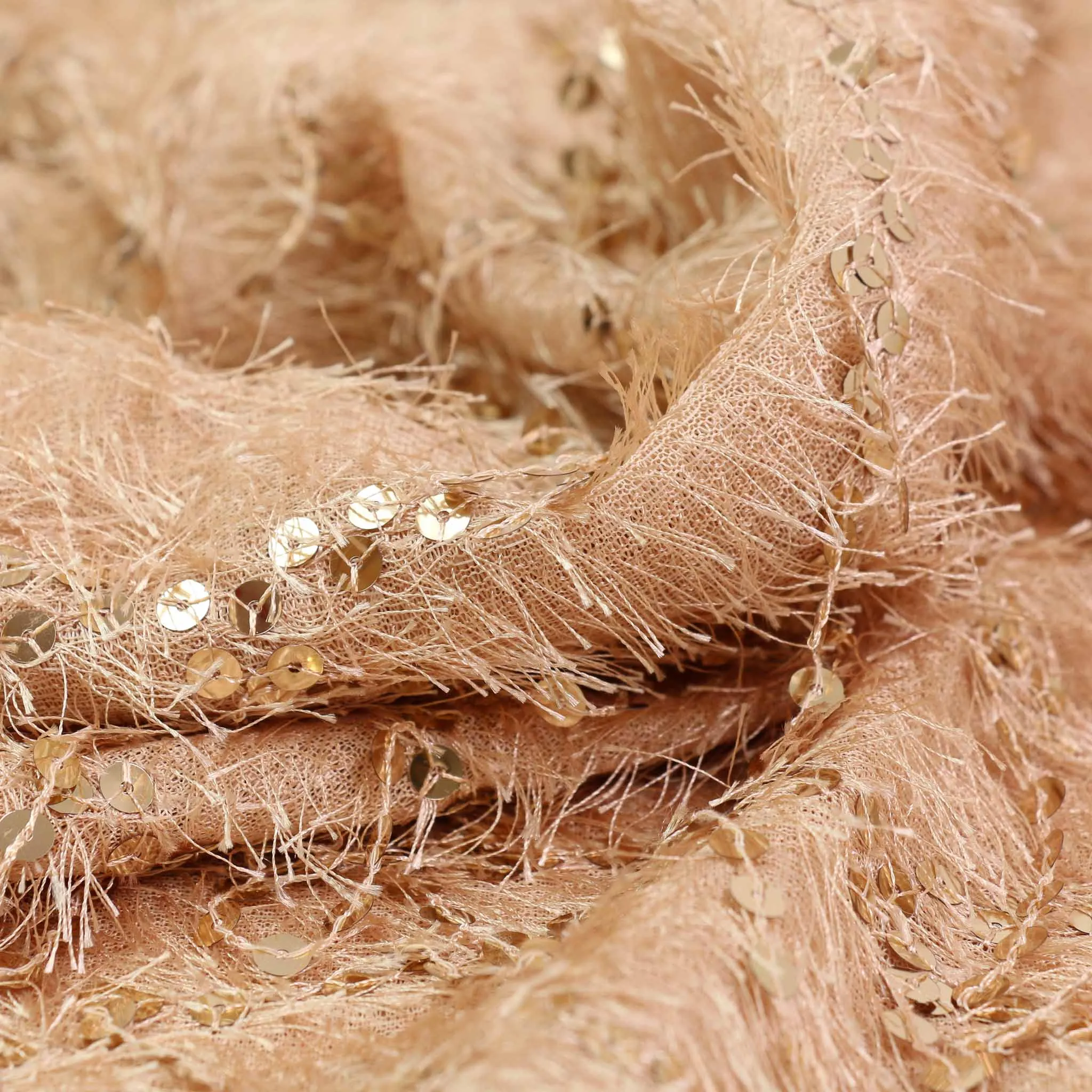 Eyelash Sequin Fabric - Champagne