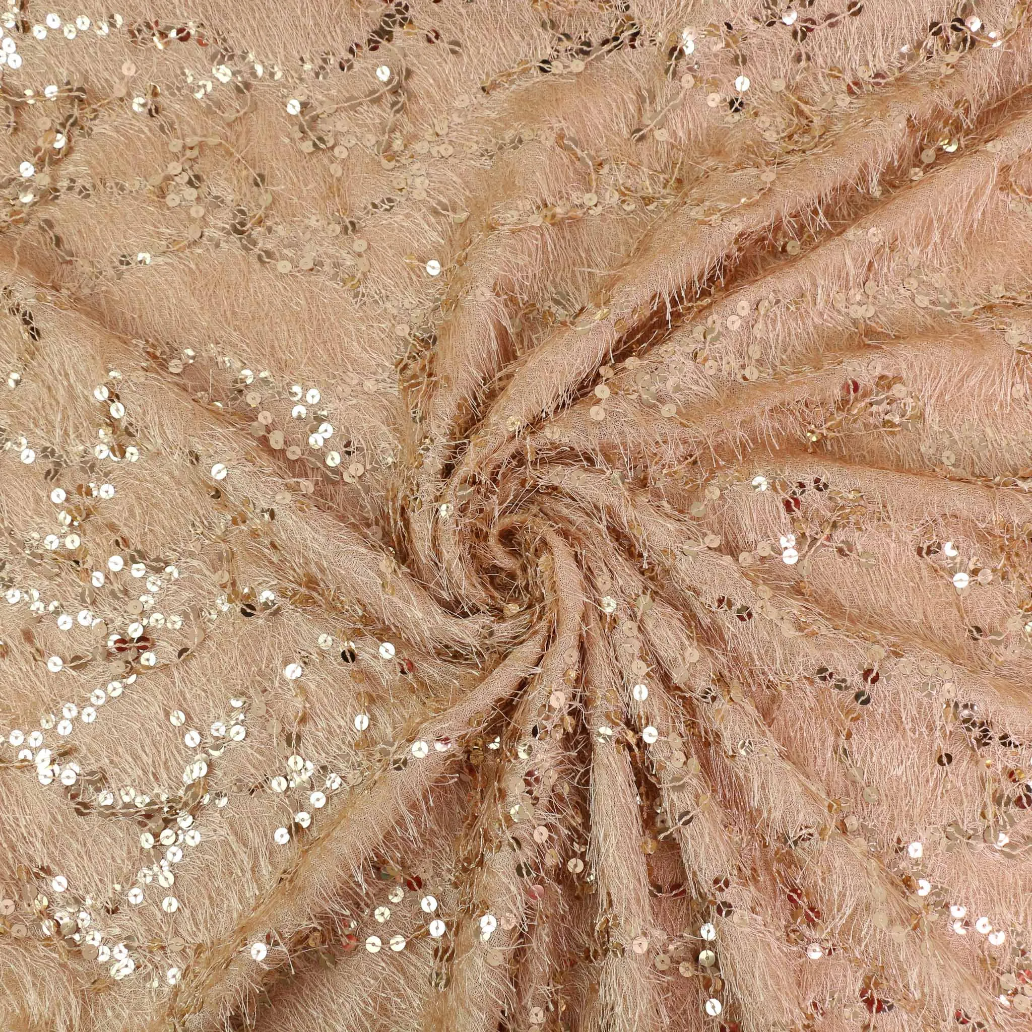 Eyelash Sequin Fabric - Champagne