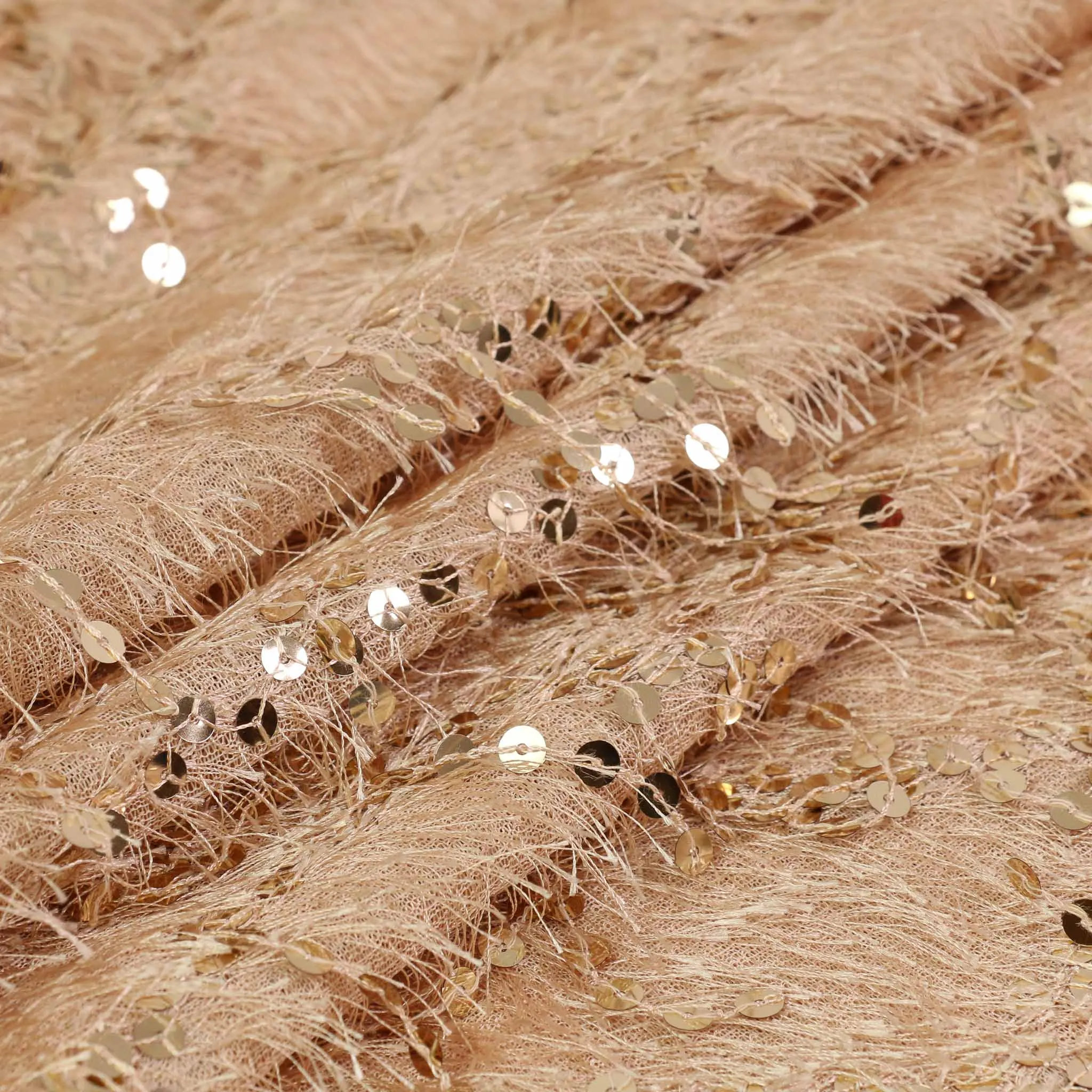 Eyelash Sequin Fabric - Champagne
