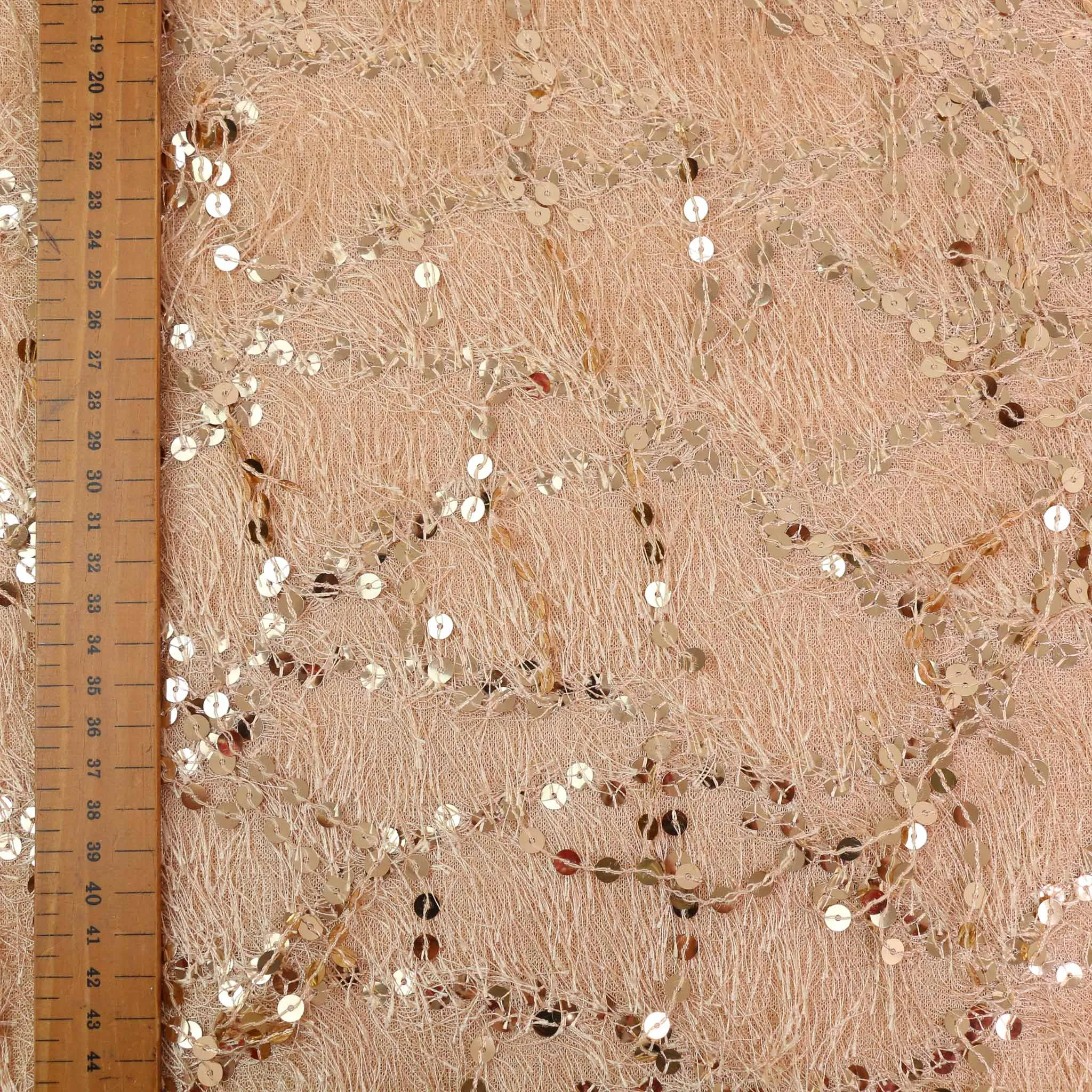 Eyelash Sequin Fabric - Champagne