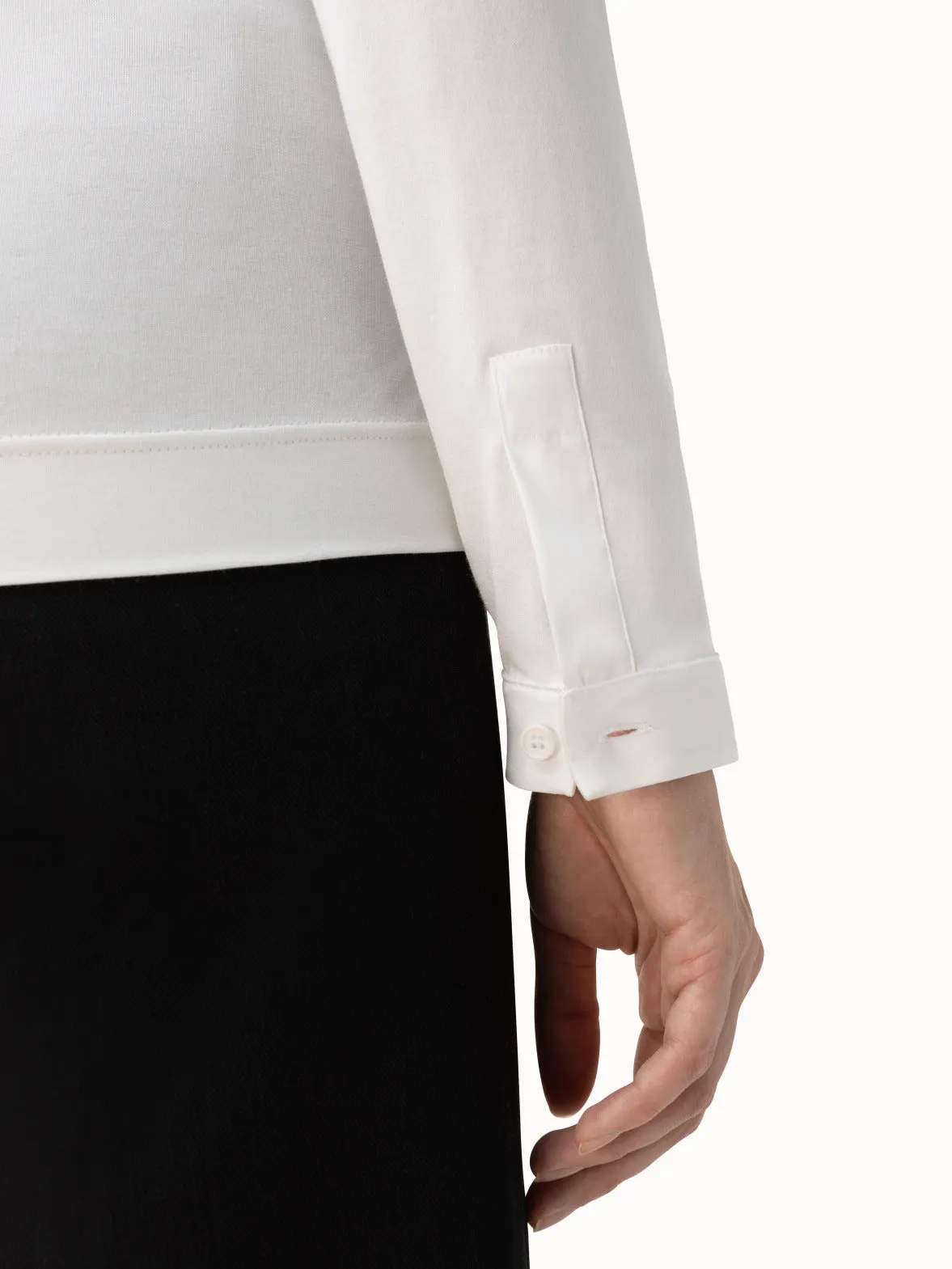 Fabric-mix Blouse