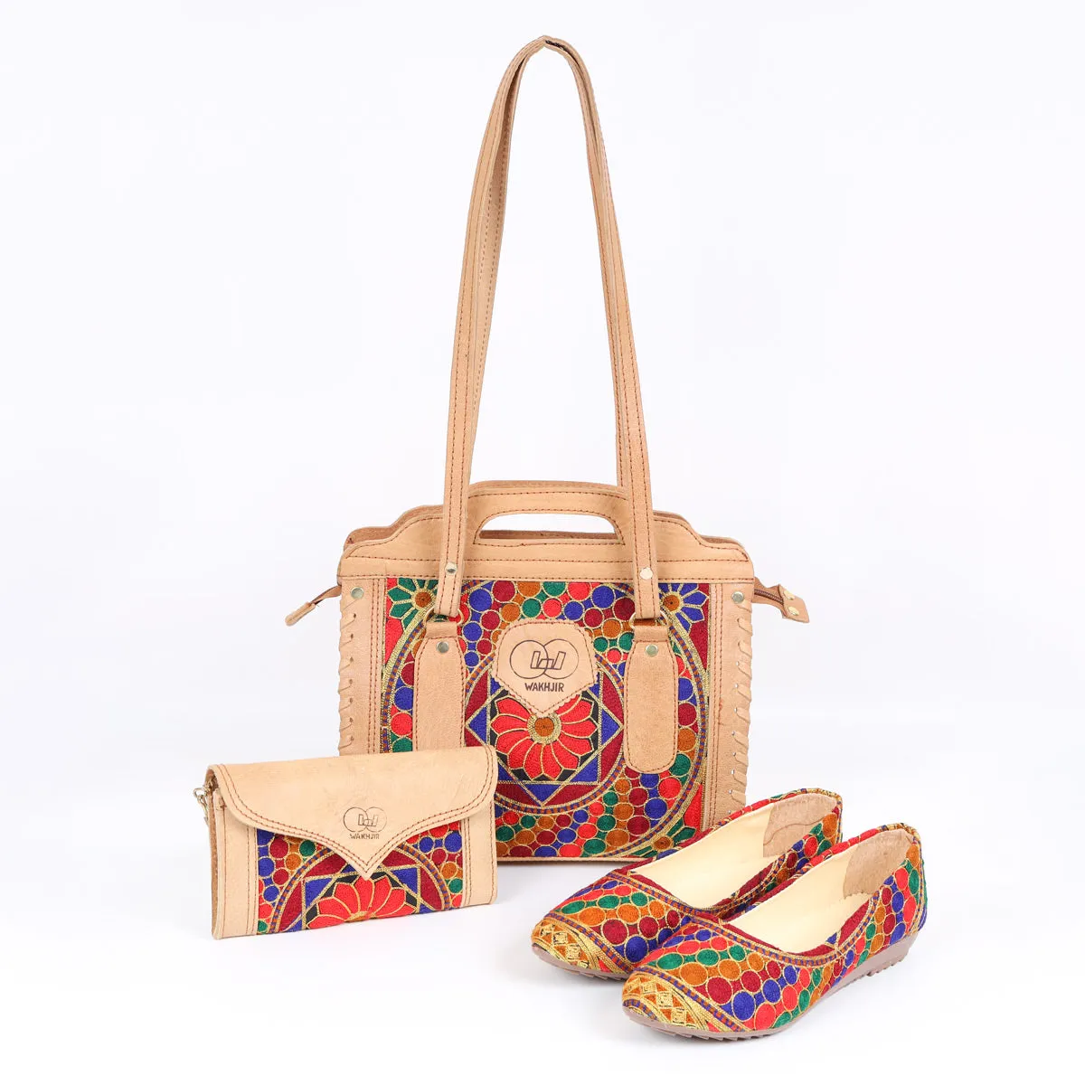 Fashion-Forward Matching Bags and Shoes | Tote Bag, Clutch Purse, and Elegant Ballet Shoes Nk-171
