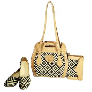 Fashion-Forward Matching Bags and Shoes | Tote Bag, Clutch Purse, and Elegant Ballet Shoes Nk-195