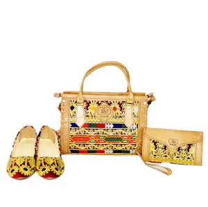 Fashion-Forward Matching Bags and Shoes | Tote Bag, Clutch Purse, and Elegant Ballet Shoes Nk-211