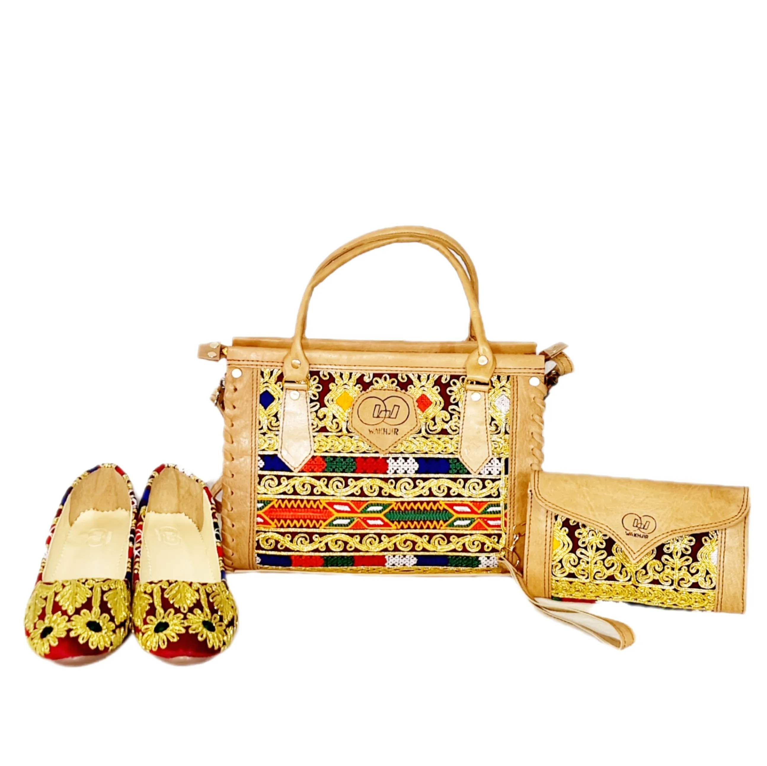 Fashion-Forward Matching Bags and Shoes | Tote Bag, Clutch Purse, and Elegant Ballet Shoes Nk-211