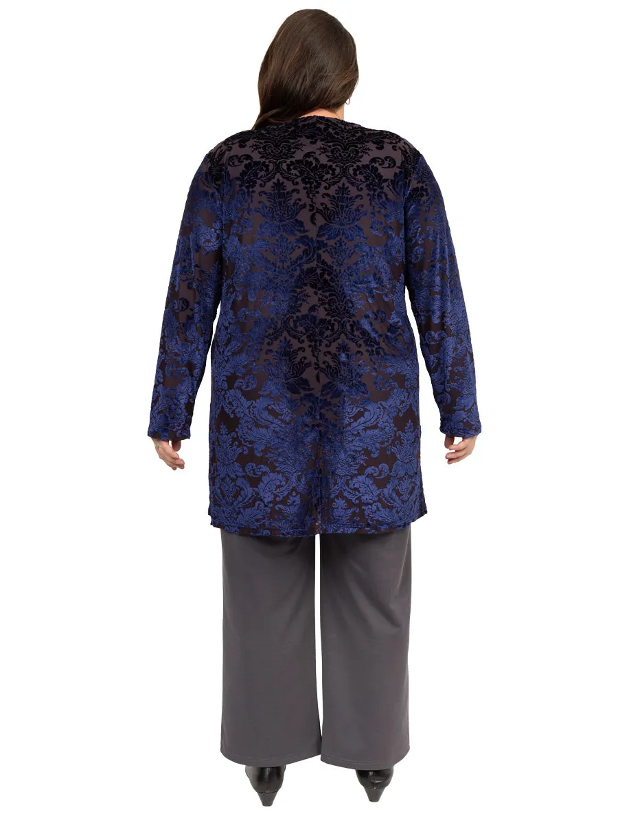 Finley Velour Tunic - Blue Print